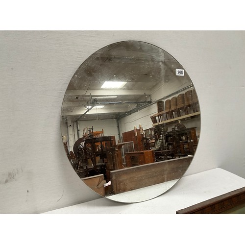 268 - VINTAGE FRAMED PICTURES AND CIRCULAR MIRROR