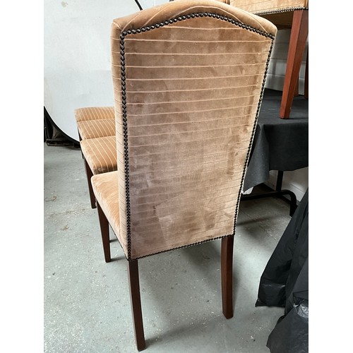 247 - EIGHT MODERN MAHOGANY UPHOLSTERED DINING CHAIRS