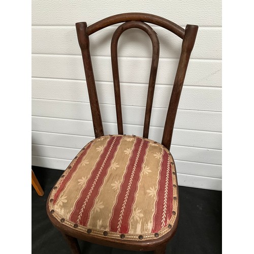 287 - RETRO KITCHEN CHAIR, VINTAGE BENTWOOD CHAIR WITH UPHOLSTERED SEAT, EDWARDIAN MAHOGANY CHAIR WITH UPH... 