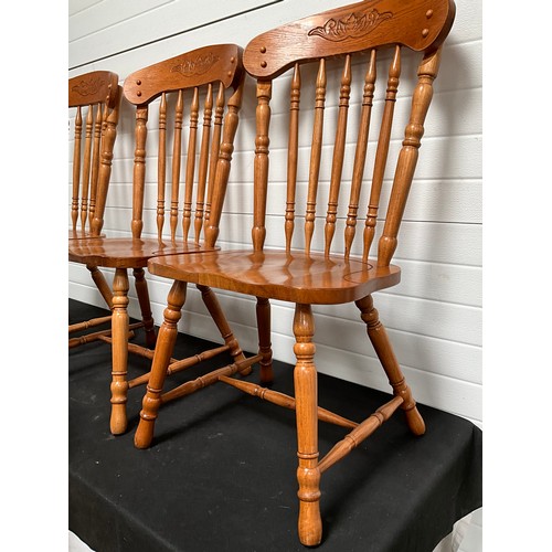 292 - 4 MODERN BEECH SPINDLE BACK KITCHEN CHAIRS