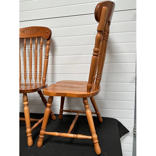 292 - 4 MODERN BEECH SPINDLE BACK KITCHEN CHAIRS