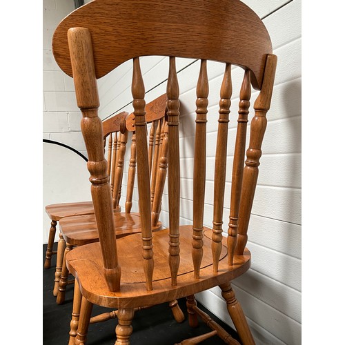 292 - 4 MODERN BEECH SPINDLE BACK KITCHEN CHAIRS