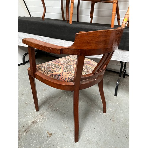 293 - EDWARDIAN DINING CHAIR WITH UPHOLSTERED SEAT,MODERN PINE KITCHEN CHAIR,WICKER WOVEN CHAIR AND VINTAG... 