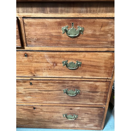 304 - VICTORIAN MAHOGANY BEDROOM CHEST,2 SHORT DRAWERS OVER 3 LONG DRAWERS H38” W45” D22”