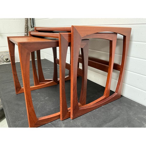 319 - BADGED G PLAN TEAK NEST OF 3 TABLES H19” W21” D17”