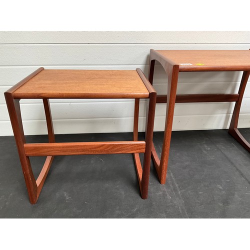 319 - BADGED G PLAN TEAK NEST OF 3 TABLES H19” W21” D17”