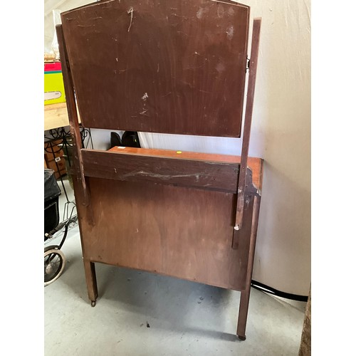 323 - VINTAGE OAK DRESSING TABLE WITH 2 DRAWERS H56” W32”D17” ,MATCHING OAK 3 DRAWER CHEST H32” W30” D18” ... 