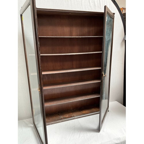 324 - VINTAGE GLAZED 2 DOOR WALL DISPLAY CABINET 
H36” W28”D6”