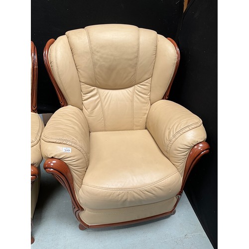 342 - PAIR OF ITALIAN LEATHER ARMCHAIRS