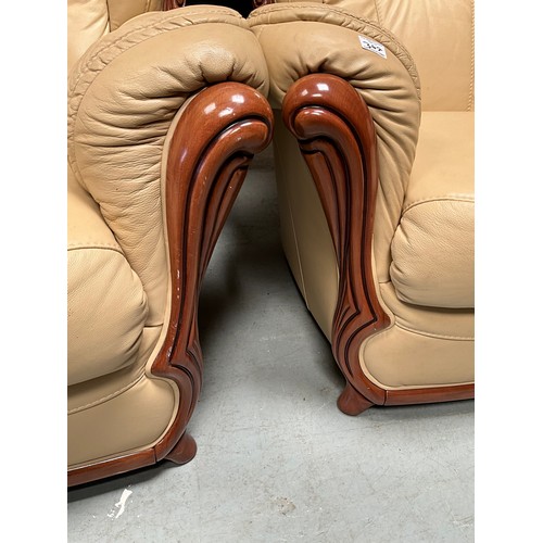 342 - PAIR OF ITALIAN LEATHER ARMCHAIRS