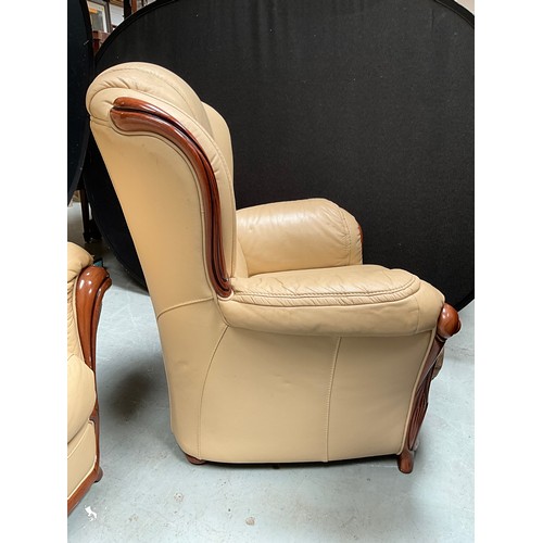 342 - PAIR OF ITALIAN LEATHER ARMCHAIRS