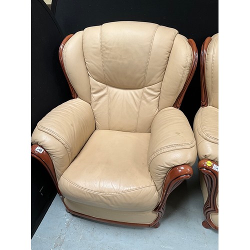 348 - PAIR OF ITALIAN LEATHER ARMCHAIRS