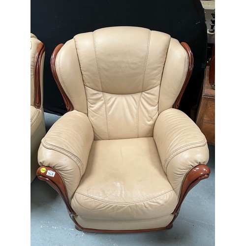 348 - PAIR OF ITALIAN LEATHER ARMCHAIRS