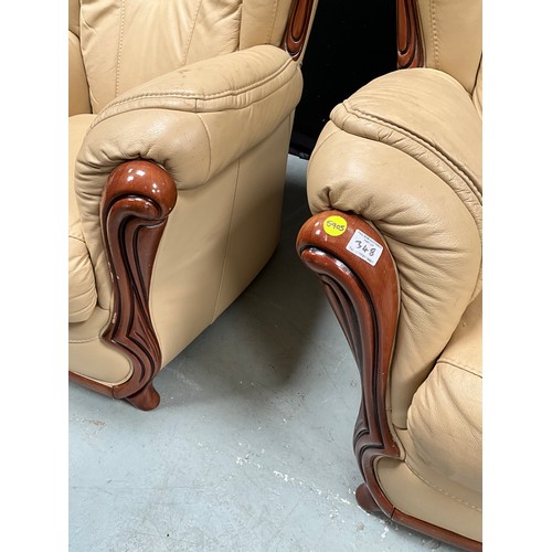 348 - PAIR OF ITALIAN LEATHER ARMCHAIRS