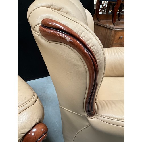 348 - PAIR OF ITALIAN LEATHER ARMCHAIRS