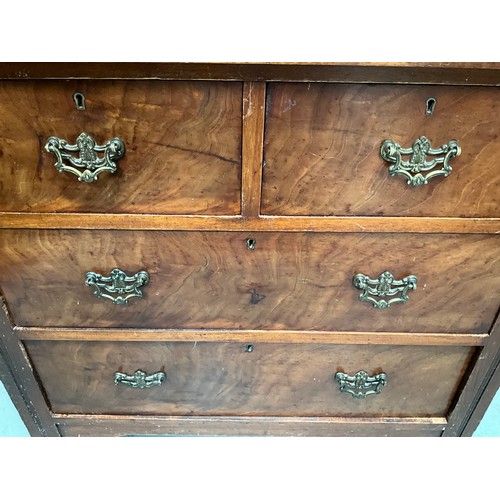 362 - EDWARDIAN MAHOGANY BEDROOM CHEST WITH 2 SHORT DRAWERS AND 2 LONG DRAWERS H31” W36” D20”