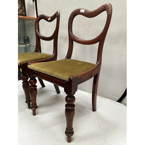 363 - PAIR OF VICTORIAN MAHOGANY DINING CHAIRS WITH UPHOLSTERED SEATS (LOOSE)