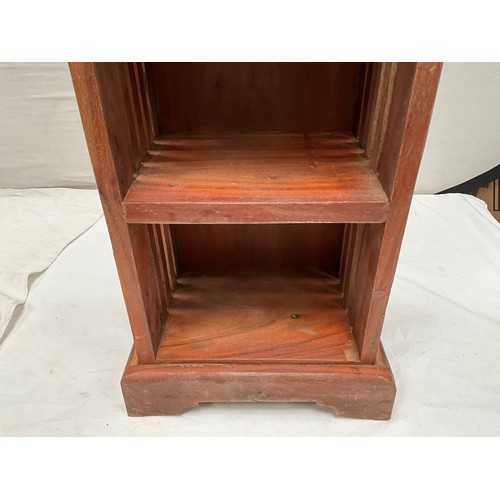 370 - MODERN ACACIA WOOD CD SHELVES H35” W12” D8”