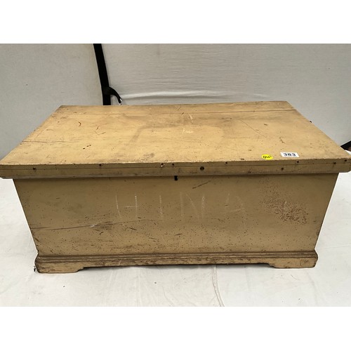 383 - EARLY ELM BOX (WORMED) H14” W33” D19”