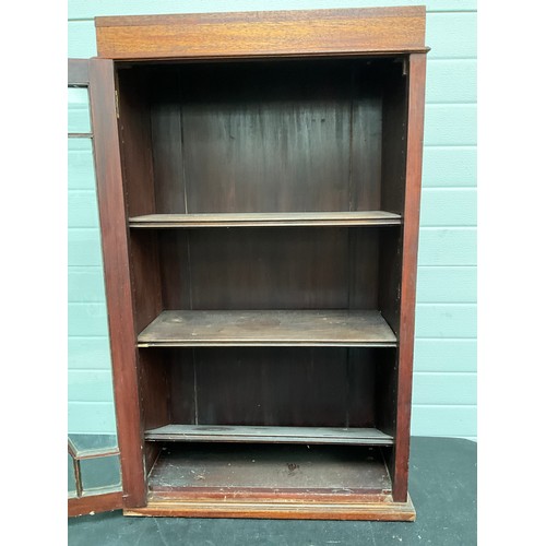 388 - ASTRICAL GLAZED MAHOGANY DISPLAY CABINET (BROKEN GLASS) H41” W25” D12”