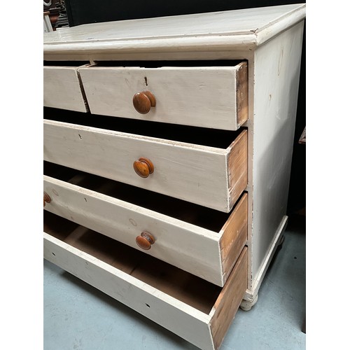 389 - VICTORIAN PAINTED PINE BEDROOM CHEST WIT 2 SHORT DRAWERS AND 3 LONG DRAWERS (2HANDLES MISSING)
H41” ... 