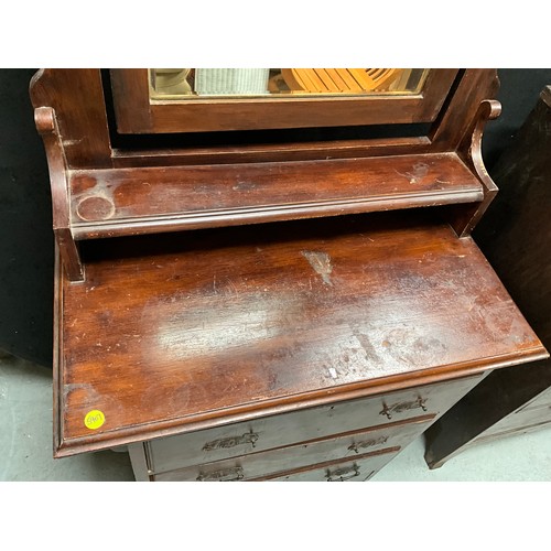 391 - EDWARDIAN SATINWOOD 3 DRAWER DRESSING TABLE 
H62” W34” D17”