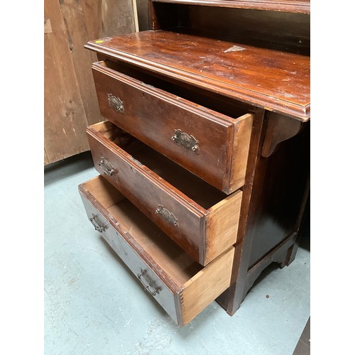 391 - EDWARDIAN SATINWOOD 3 DRAWER DRESSING TABLE 
H62” W34” D17”