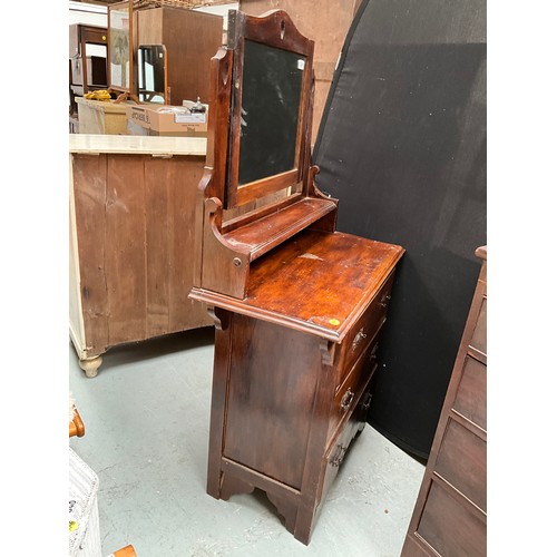 391 - EDWARDIAN SATINWOOD 3 DRAWER DRESSING TABLE 
H62” W34” D17”