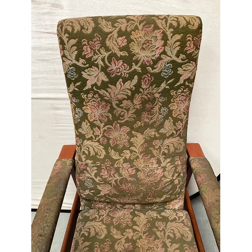 395 - VINTAGE UPHOLSTERED PARKER KNOLL ARMCHAIR AND VINTAGE UPHOLSTERED BEDROOM CHAIR A/F