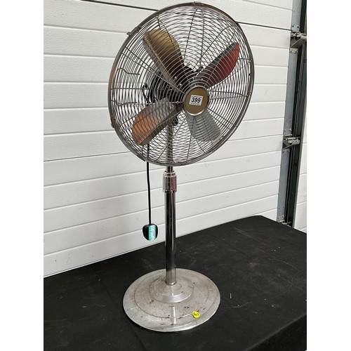 399 - ELECTRIC CHROME FREE STANDING FAN H39”