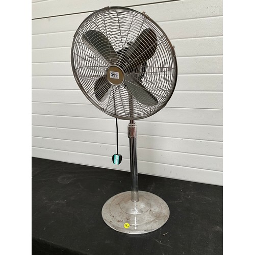 399 - ELECTRIC CHROME FREE STANDING FAN H39”