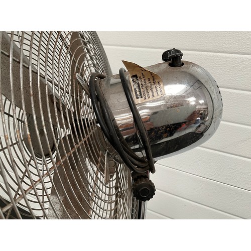 399 - ELECTRIC CHROME FREE STANDING FAN H39”