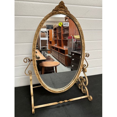 411 - DECORATIVE FREE STANDING MIRROR H28” W20” D12”