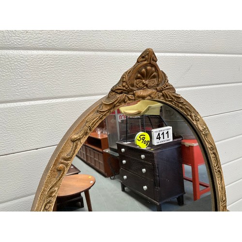 411 - DECORATIVE FREE STANDING MIRROR H28” W20” D12”