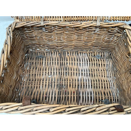 417 - VINTAGE CANE LAUNDRY BASKET  H13” W27” D20”