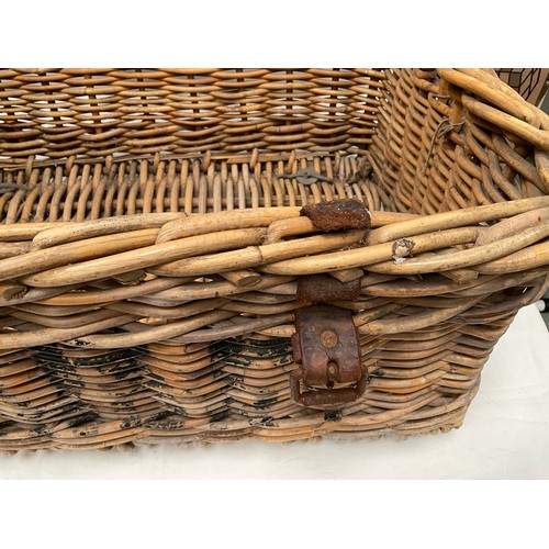 417 - VINTAGE CANE LAUNDRY BASKET  H13” W27” D20”