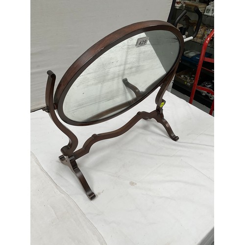 429 - EDWARDIAN MAHOGANY FREE STANDING BEDROOM MIRROR H22” W23”