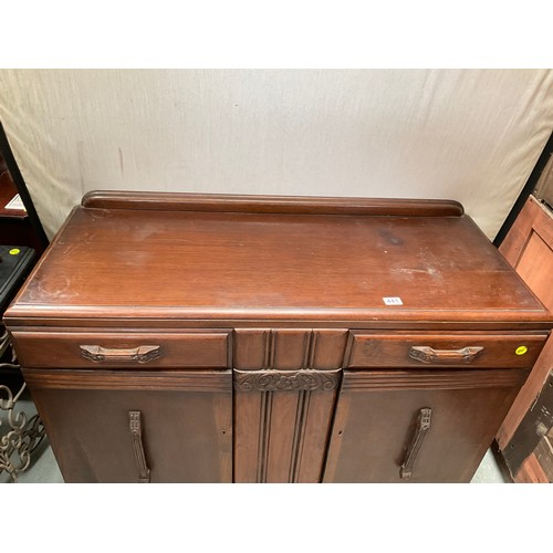 441 - VINTAGE OAK SIDEBOARD WITH 2 DRAWERS OVER 2 DOORS 
H37” W47” D20”