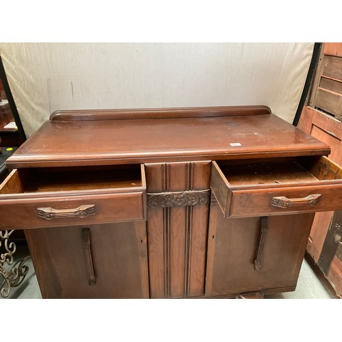 441 - VINTAGE OAK SIDEBOARD WITH 2 DRAWERS OVER 2 DOORS 
H37” W47” D20”