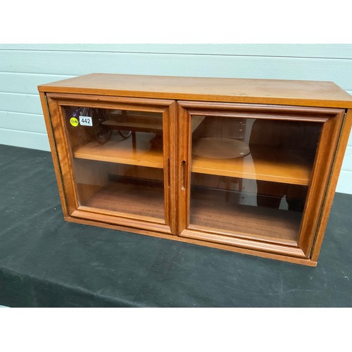 442 - BADGED REMPLOY WALL CABINET WITH 2 GLASS DOORS H18”W32”D12”