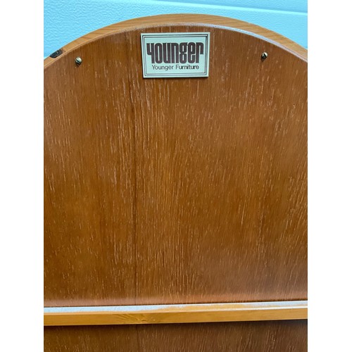 452 - BADGED YOUNGER FURNITURE MODERN PINE TRIPLE MIRROR H26” W40”