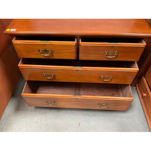 452A - EDWARDIAN SATINWOOD BEDROOM CHEST WITH 2 SHORT DRAWERS AND 2 LONG DRAWERS WITH BRASS HANDLES
H33” W4... 