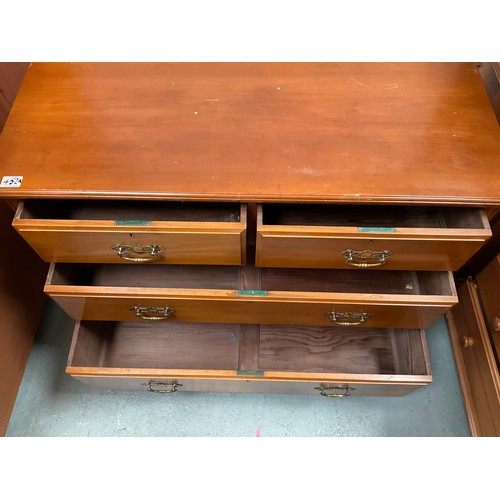 452A - EDWARDIAN SATINWOOD BEDROOM CHEST WITH 2 SHORT DRAWERS AND 2 LONG DRAWERS WITH BRASS HANDLES
H33” W4... 