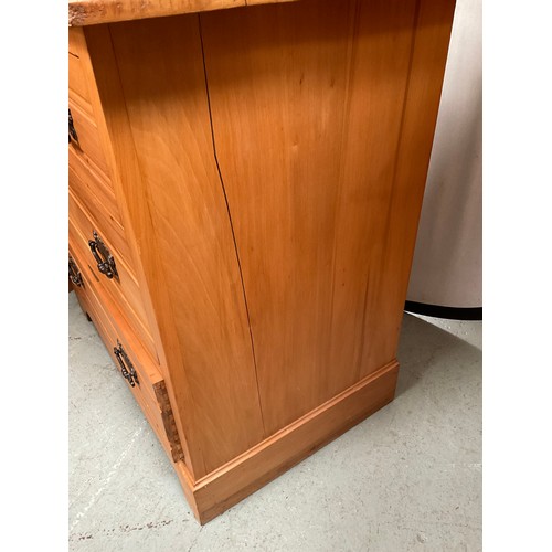 454 - EDWARDIAN SATINWOOD DRESSING TABLE WITH 3 DRAWERS H60” W33” D20”