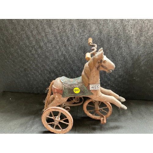 455 - REPRODUCTION INDIAN STYLE HORSE TRIKE H14” W14” D7”