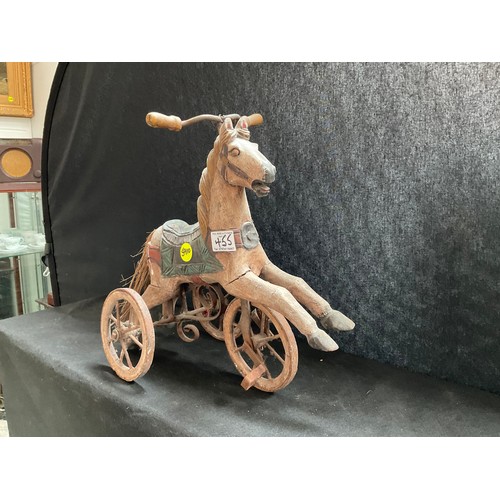 455 - REPRODUCTION INDIAN STYLE HORSE TRIKE H14” W14” D7”