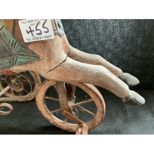 455 - REPRODUCTION INDIAN STYLE HORSE TRIKE H14” W14” D7”