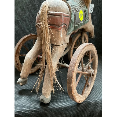 455 - REPRODUCTION INDIAN STYLE HORSE TRIKE H14” W14” D7”