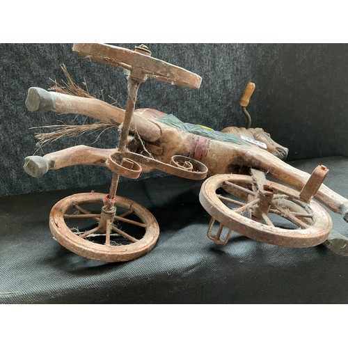 455 - REPRODUCTION INDIAN STYLE HORSE TRIKE H14” W14” D7”