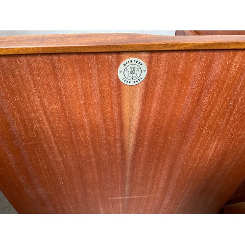 459 - BADGED McINTOSH LONG JOHN TEAK SIDEBOARD WITH 3 DRAWERS AND 3 DOORS H31” W80” D19”